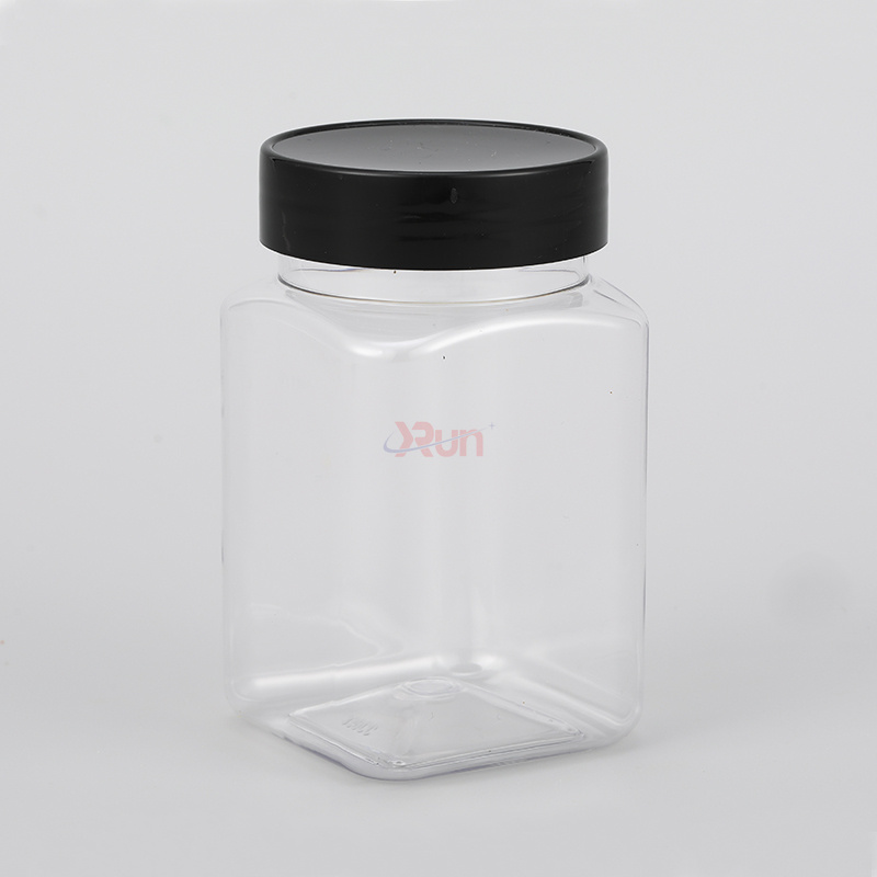 Our robust beef jerky packaging bottles utilize a similar high-integrity plastic as our square plastic jar, sealed by a tight screw lid and essential sealing liner.